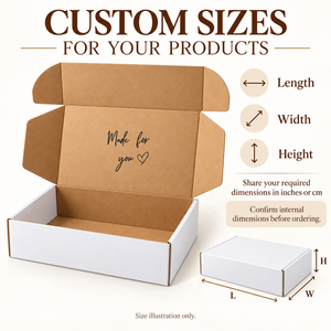 Caja de cartón corrugado con exterior blanco limpio e interior marrón natural para envíos de comercio electrónico y embalaje minorista. - Product Image 2