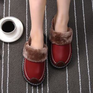 Nouvelles pantoufles d'hiver de Noël pour adultes en PU, pantoufles chaudes d'intérieur, imperméables, chaussures de maison, pantoufles en <span class=keywords><strong>cuir</strong></span> pour femmes, 2026 - Product Image 2