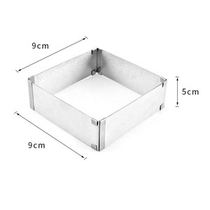 Adjustable 4 Inch 6 Inch Stainless Steel <b>Square</b> Baking Frame 9cm 16cm Cake Mousse Ring Cutter Mold Kitchen <b>Tools</b> for Baking - Product Image 3