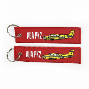 Tùy chỉnh chuyến bay vải Keychain biểu tượng tùy chỉnh thêu máy bay phản lực tag dệt Móc Chìa Khóa với logo riêng của bạn - Product Image 3