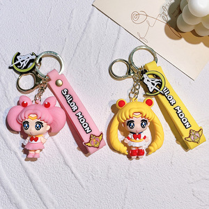 Hot Sale High-quality Cartoon Girls Doll <b>Keychain</b> Gift for Kids <b>Anime</b> 3D Cute Silicone Sailors Moon PVC Cartoon <b>Keychain</b> - Product Image 4