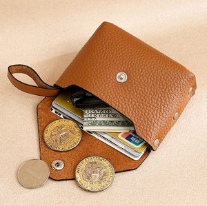 Porte-monnaie portable en cuir véritable pour femme, petit format, avec porte-cartes d'identité et rangement pour pièces de monnaie - Vente chaude - Product Image 4