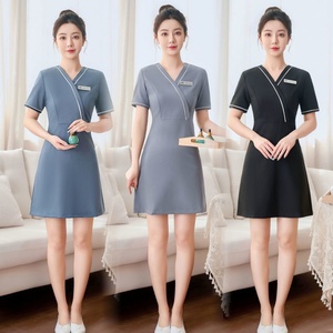Uniformes de beauté de salon avec logo personnalisé nouveau style de <span class=keywords><strong>tunique</strong></span> pour la coiffure et les ongles pour femmes SAP Diverses industries-Fabricant - Product Image 5