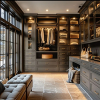 Armoire de chambre à coucher moderne multifonctionnelle en bois Aige Custom, style élégant avec porte en verre pour appartement et villa