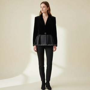 Blazer <span class=keywords><strong>de</strong></span> Terciopelo y Seda Personalizado <span class=keywords><strong>para</strong></span> <span class=keywords><strong>Mujer</strong></span>, Ideal <span class=keywords><strong>para</strong></span> Fiestas Nocturnas - Product Image 2