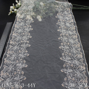 Larghezza 30cm fiore in poliestere <span class=keywords><strong>filato</strong></span> <span class=keywords><strong>rosa</strong></span> chiaro Tulle ricamo tessuto in pizzo per tenda di vestiti accessori per divano - Product Image 5