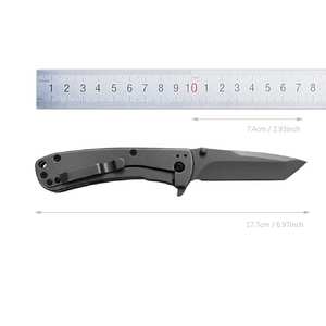 Suministro directo al por mayor en línea Stone Wash Plain Tanto Blade Cuchillo plegable táctico - Product Image 5