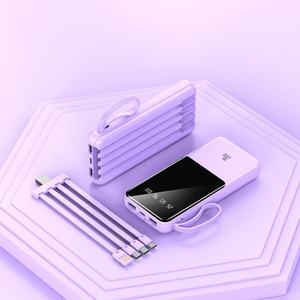 Nouveautés : Batterie externe portable 10000 mAh avec affichage numérique LED, sortie Type-C 10W et câbles intégrés pour utilisation en extérieur - Product Image 4