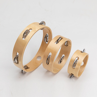 YONGXIN Wooden Headless Tambourine Toy for Children Natural Wood Color Percussion Instrument