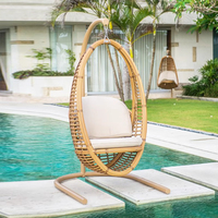 Fauteuil suspendu en rotin autoportant, style nid d'oiseau, fauteuil à bascule paresseux, balançoire pour balcon, terrasse extérieure, jardin, meubles