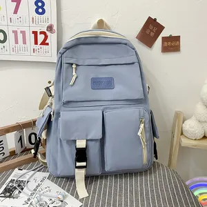 Классический прямоугольный холщовый рюкзак для учеников и девушек, школьные сумки для женщин