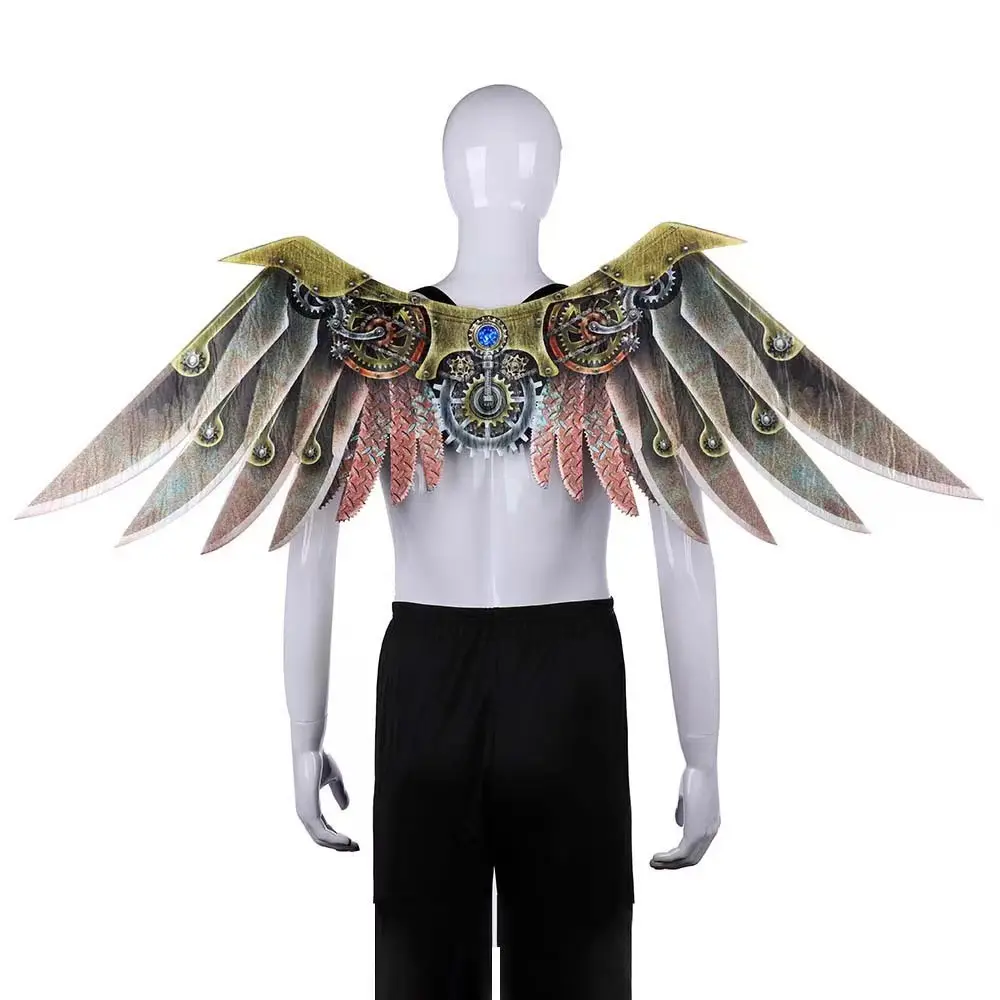 punk Wings Halloween Christmas Children adult arty Halloween Dress Cosplay Party Realistic White black Feather punk Wings