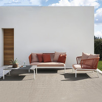 Sofá de Ratán para Exteriores, Muebles de Metal para Exteriores, Juego de Comedor para Exteriores, Cama de Descanso para Exteriores, Estilo Nórdico Europeo