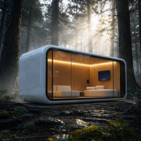Cabane de camping portable préfabriquée intelligente de luxe, maison en panneaux sandwich d'acier, design moderne, cabane Apple