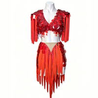Robe de scène de danse latine pour femmes, robe à paillettes et franges sur mesure haut de gamme, robe de danse Samba latine, costume de compétition