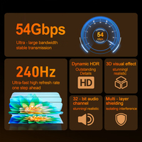 Câble DP A373 2.1 personnalisé en gros, 16K 54 Gbps, câble DP tressé en PVC pour ordinateur portable, téléviseur, HDTV, moniteur, audio et vidéo de voiture