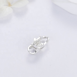 925 Sterling Zilveren Kroon Vorm Cubaanse Link Lock Armband Clip Dubbele Einde Lus Kreeft Sluiting Voor Randketting Ketting Sieraden - Product Image 3