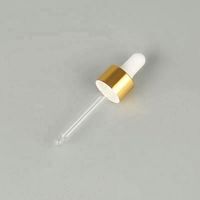 Flacon cosmétique transparent rechargeable avec compte-gouttes et col doré pour l'emballage des soins de la peau