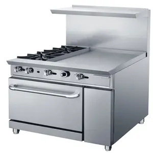Hot Sell Gas Ranges Equipment Commercial House Durable Industry Kitchen Gas Ranges Free Stand Oven Certificates Approval
