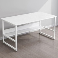 Bureau de bureau à domicile de conception simple dessus en MDF avec cadre en métal et étagère Table d'ordinateur en bois