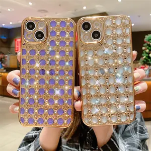 For iPhone 13 Glitter Phone Case Girl Women Bling Rhinestone Diamond TPU Cases Cover