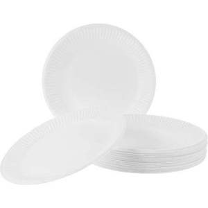 7.5 inch White Round Paper Plate Disposable Light <b>Weight</b> <b>Small</b> Plates for Buffet Service Teabreak and Finger Foods - Product Image 4