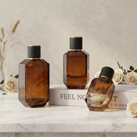 Nouveau design – Flacon de parfum carré personnalisable en verre dégradé avec bouchon pompe, capacités 30 ml, 50 ml, 100 ml, pulvérisateur scellé imprimé