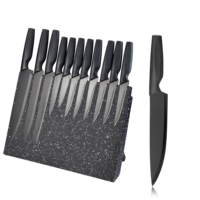 Ensemble de couteaux de cuisine en acier inoxydable 7 pièces, très vendu, couteau de chef, couteau à steak, Santoku avec manche en PP