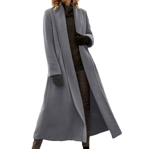 Cappotti Lunghi in Lana da <span class=keywords><strong>Donna</strong></span> 2026, Soprabiti Casual in <span class=keywords><strong>Tweed</strong></span> Tinta Unita con Imbottitura in Cotone, Taglie Forti, <span class=keywords><strong>Giacche</strong></span> Invernali Lunghe da <span class=keywords><strong>Donna</strong></span> - Product Image 4
