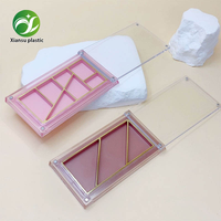 Palette de fards à paupières cosmétiques rectangulaire magnétique rotative à 7 couleurs, en plastique ABS écologique de 3 mm d'épaisseur, imprimée en sérigraphie