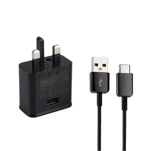 Caricabatterie da Viaggio di Alta Qualità Adattatore di Alimentazione UK a 3 Pin con Cavo USB 2.0 e Tipo C per <span class=keywords><strong>Samsung</strong></span> S8 S9 Ricarica Rapida - Product Image 1