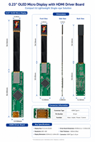 Micro-afficheur OLED en silicone de 0,23 pouce, 5000 nits, 3255 PPI, panneau micro OLED AMOLED pour lunettes intelligentes AR à guide d'ondes HMD