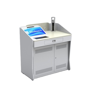 Podio <span class=keywords><strong>para</strong></span> Profesor de Escuela, Diseño Moderno, Combinación de Acero y Madera, <span class=keywords><strong>Atril</strong></span> con Soporte <span class=keywords><strong>para</strong></span> Computadora y Sistema AV - Product Image 1