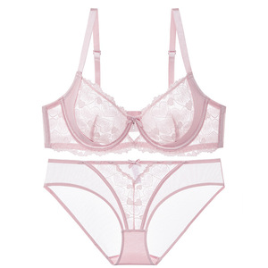 Vente flash - Ensemble de lingerie respirante à bretelles réglables ultra-fines, soutien-gorge sexy push-up pour femmes et sous-vêtements - Product Image 4