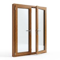 Porte à battant élégante et durable, finition bois naturel, cadre fin contemporain, isolation thermique, étanchéité à l'air, imperméable