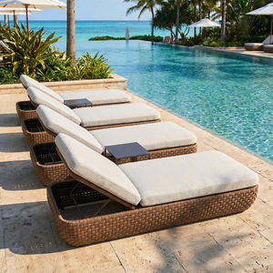 Chaise longue en rotin moderne de luxe, résistante aux intempéries, tissée, pour le bord de la piscine, mobilier d'extérieur pour villa, hôtel, <span class=keywords><strong>jardin</strong></span> - Product Image 1
