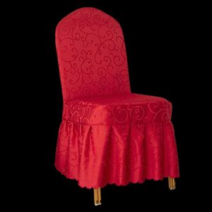 Housse de chaise jacquard personnalisée, rouge pour fête, housses de chaise élastiques pour événements - Product Image 1