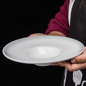 Piatti da Ristorante in Porcellana Ecologica da 11 Pollici, MOQ 1, Piatto da Zuppa Bianco e Nero, Stoviglie Moderne, Piatto per Spaghetti - Product Image 4