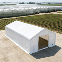 Structure en acier robuste 30x80 pieds, cadre métallique extérieur manuel, toit à double poutre avec revêtement UV, auvents de stationnement pour voitures, garages