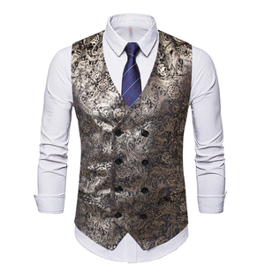 Hommes de Jacquard Boutique <span class=keywords><strong>Gilet</strong></span> <span class=keywords><strong>Double</strong></span> <span class=keywords><strong>Boutonnage</strong></span> Fête de Soirée <span class=keywords><strong>Gilet</strong></span> - Product Image 2
