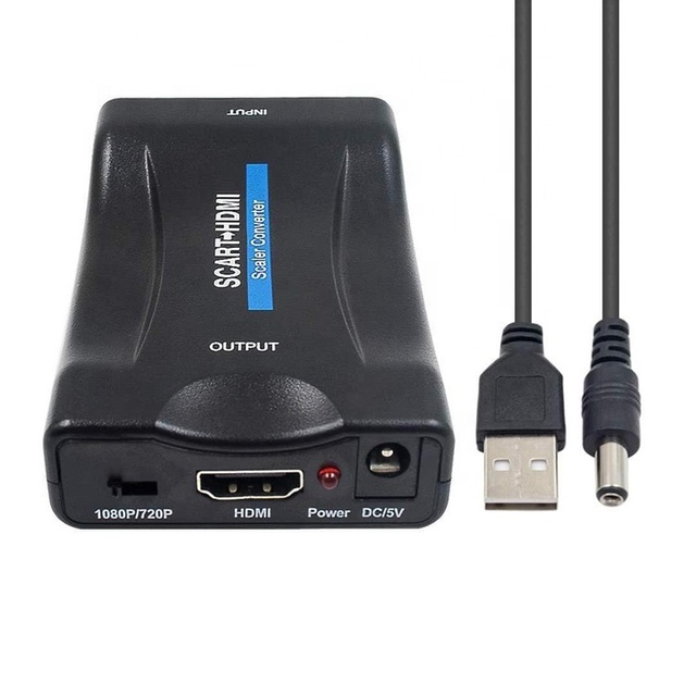 SCART to HDMI Converter Adaptor SCART to 1080P/720P HDMI Audio Video Adapter for HDTV Monitor Projector STB VHS Xbox PS3 DVD Pla