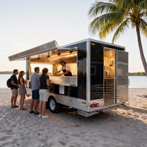 Food Truck Commerciale Stile Autobus di <span class=keywords><strong>Londra</strong></span> per Waffle, Crêpe, Dessert, Pancake, Ciambelle - Rimorchio Mobile Completamente Attrezzato - Product Image 3