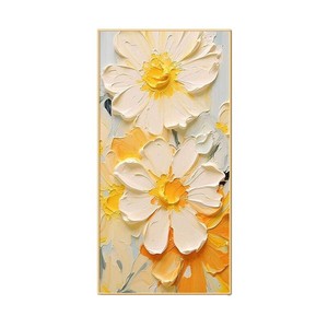 Cuadro moderno de flores en lienzo con marco de aluminio para decoración de la sala de estar o la entrada. - Product Image 5