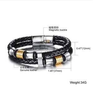 สต็อกสแตนเลสสร้อยข้อมือหนังผู้ชายสไลด์ Charms สำหรับสร้อยข้อมือหนัง - Product Image 4
