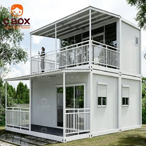 Cbox Customized Modular <b>Flat</b> Pack Villa Accommodation Office Sandwich Panel Bedroom Living Units Prefab Container House - Product Image 2