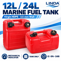 Nouveau réservoir de carburant marin en HDPE vierge de 12L et 24L avec indicateur de niveau de carburant mécanique CE EPA CARB pour moteur hors-bord