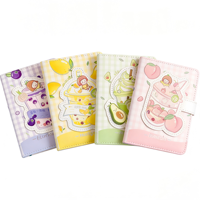 Cuaderno de Patrón Frutal de Alta Calidad con Páginas a Color, Estilo Corazón de Niña, para Estudiantes, Literatura y Arte, Regalo, Cosido, 96 Hojas Impresas