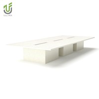 Table de conférence rectangulaire moderne en MDF, bureau de réunion avec base encastrée pour mobilier de bureau, usage domestique et hôtelier