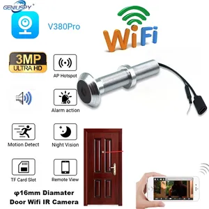 16Mm Cửa Mắt 150 Độ Không Dây Lổ Nhìn Trộm Xem Thông Minh IR 3MP Wifi <span class=keywords><strong>IP</strong></span> Máy Ảnh V380Pro Hai Chiều Âm Thanh Với Đám Mây SD Lưu Trữ Dữ Liệu - Product Image 2