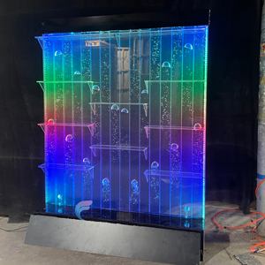 LED Acrylic Glass Movable Transparent Laser Cut Waterfall Standing <b>Wall</b> Decoration Divider <b>Screen</b> Glass Programmable Bubble - Product Image 2